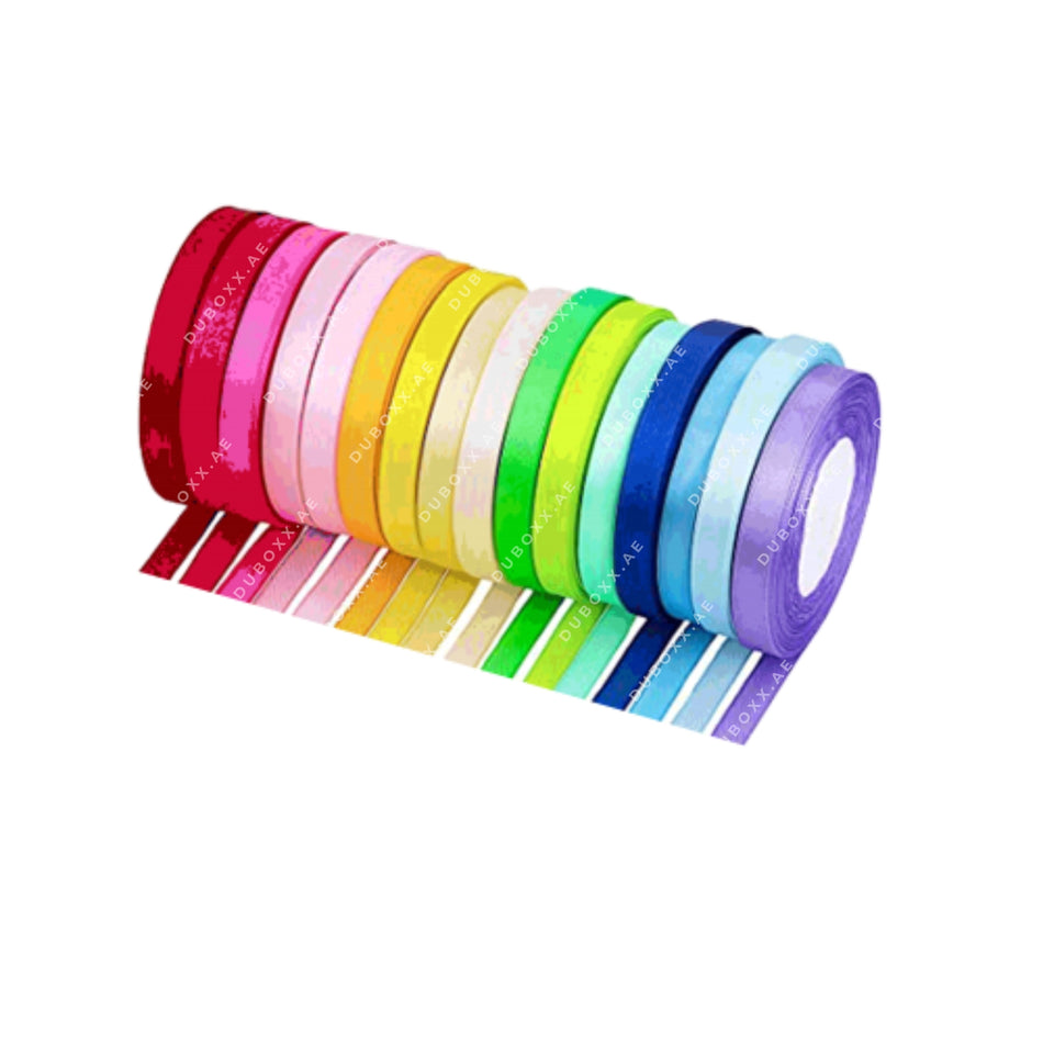 Ribbons-1/2 Inch-Black/Gold/Green/Red/Silver/Pink/Blue/Cyan