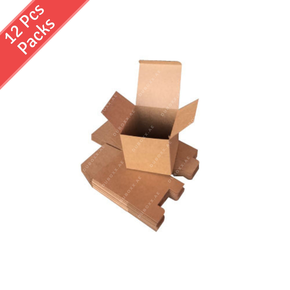 Small Gift Boxes- (12 PSC/PACK) 10x10x10CM-Brown/White/Clear