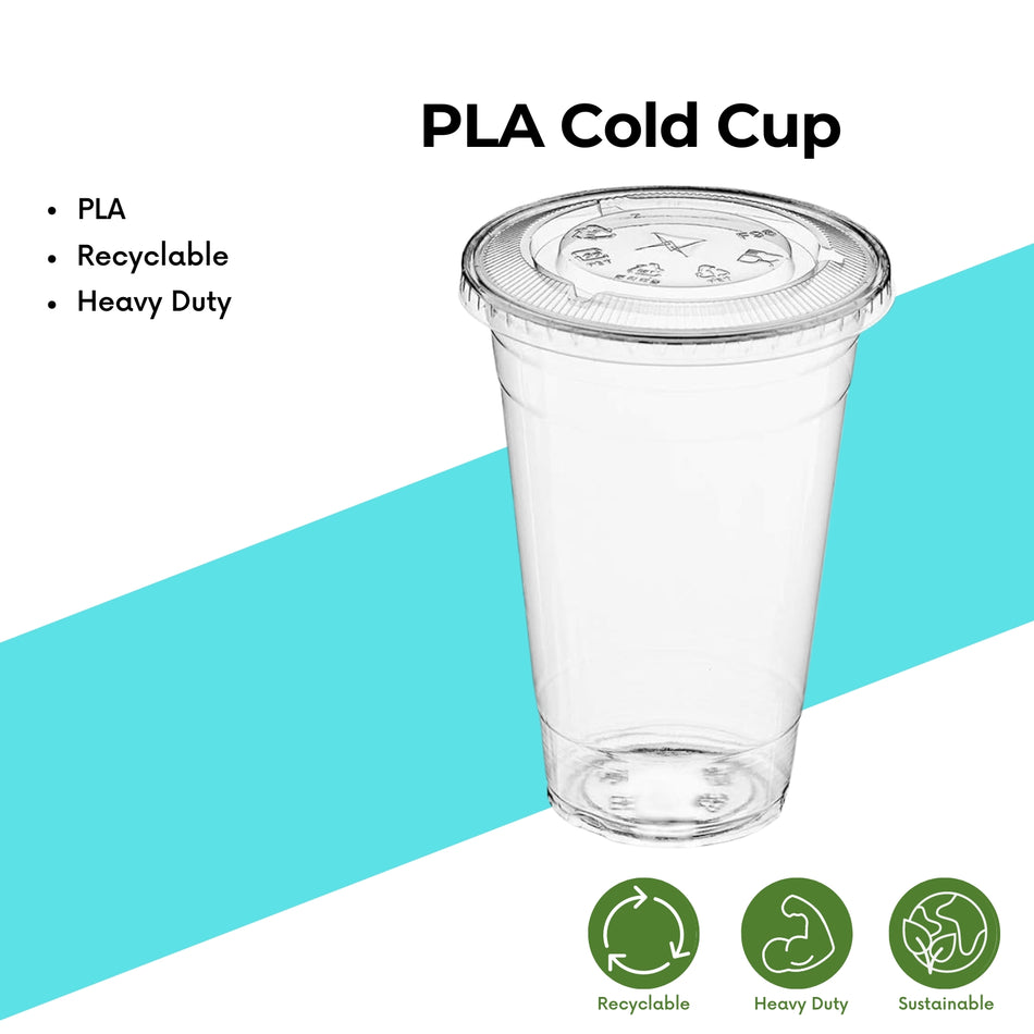 Compostable PLA Cold Cups-9oz/12oz/16oz-flat Lid/Dome Lid