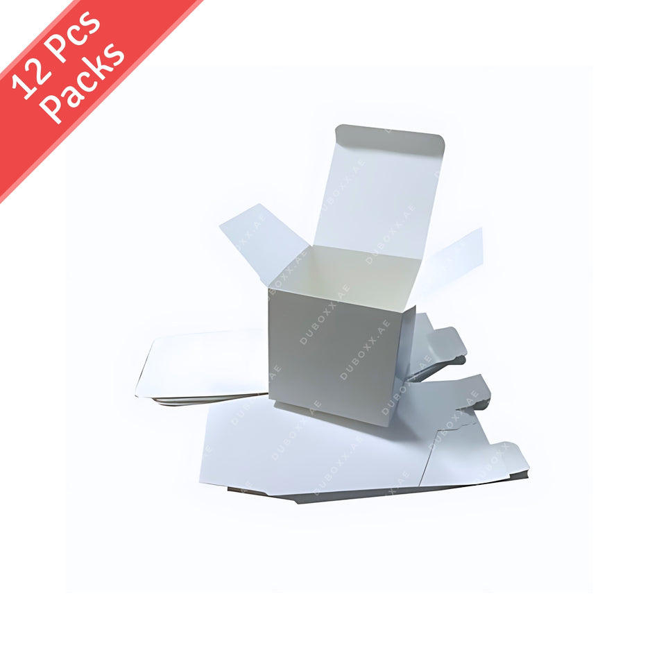 Small Gift Boxes- (12 PSC/PACK) 10x10x10CM-Brown/White/Clear