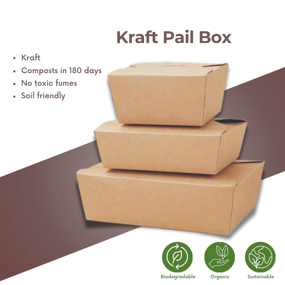 Kraft Pail Boxes -200Pcs/Box-26 Oz/50 Oz/ 67 Oz/ 99 Oz