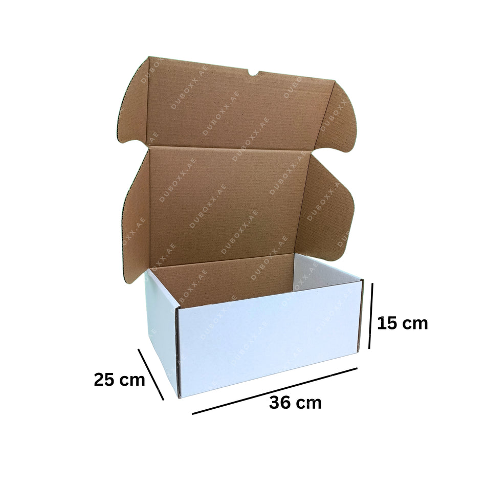 E-Commerce Boxes Large-36x25x15CM White/Brown