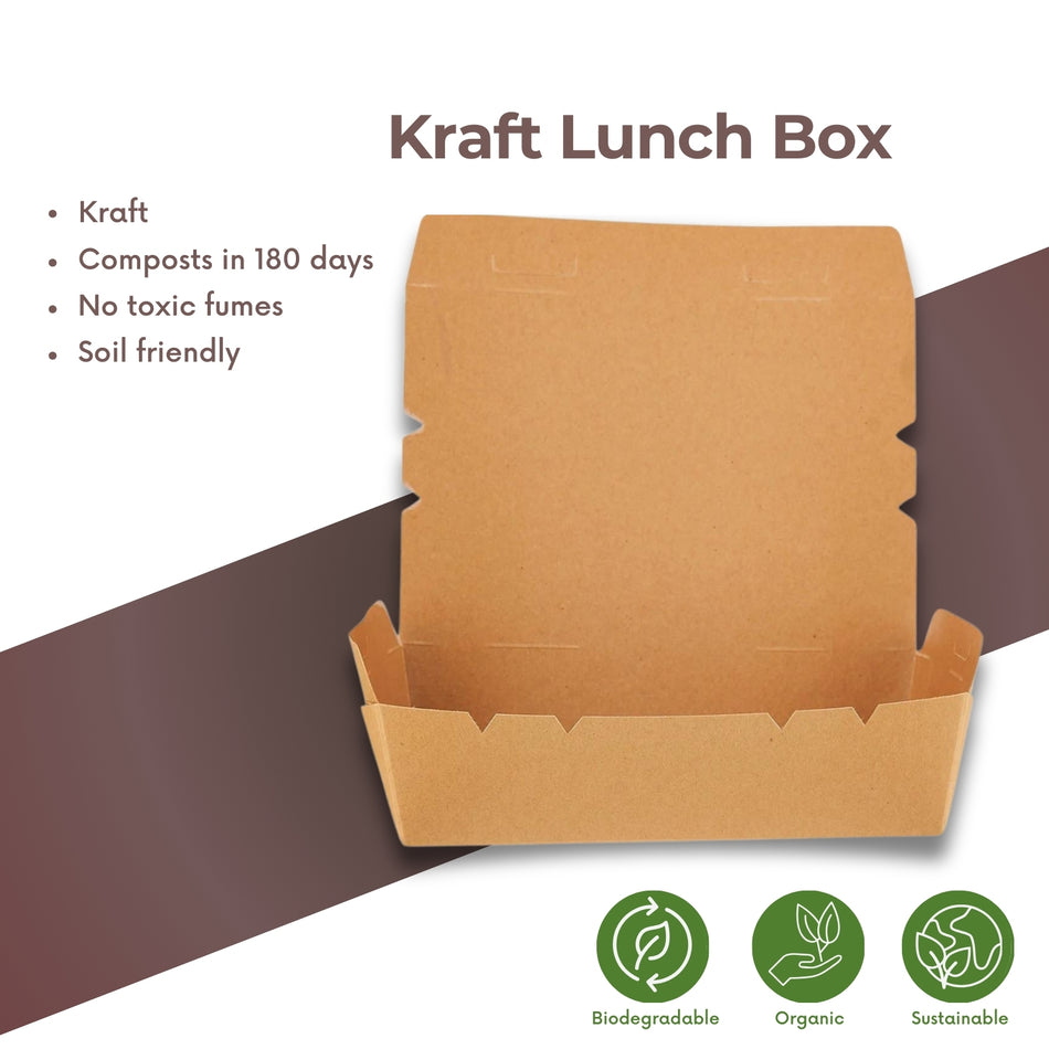 Kraft Lunch Box -200Pcs/Box- 3 Sizes