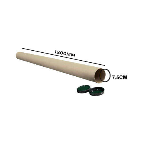 Mailing Tubes With End Caps- 1200MM X 75MM Diameter